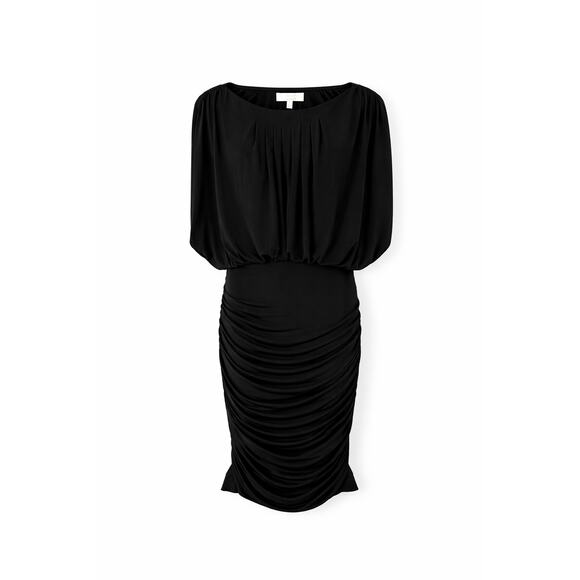 Aiden by Aidan Mattox Black Ruched Blouson Cocktail Dress Size 0 - Picture 2 of 8